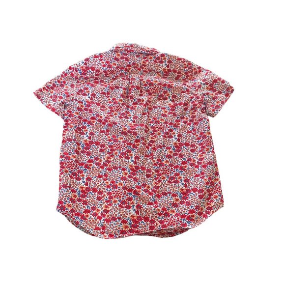 Crewcuts Red Blue Floral Button Down Shirt Size 6-7Y - Picture 3 of 3
